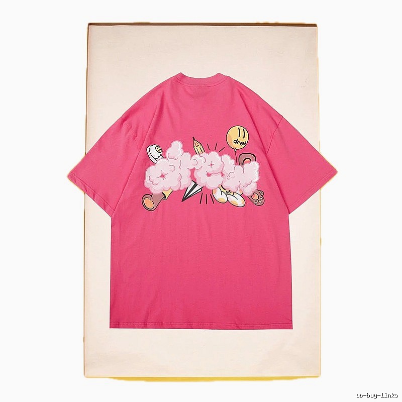 DREW Cloud Print Street Style Pink T-Shirt