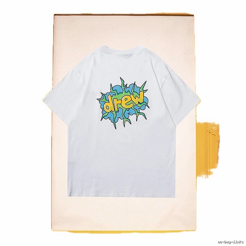 DREW Explosion Print Street Style White T-Shirt