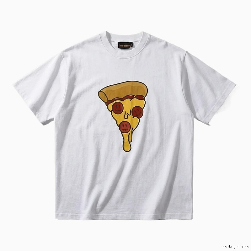 DREW Pizza Cartoon Style White T-shirt
