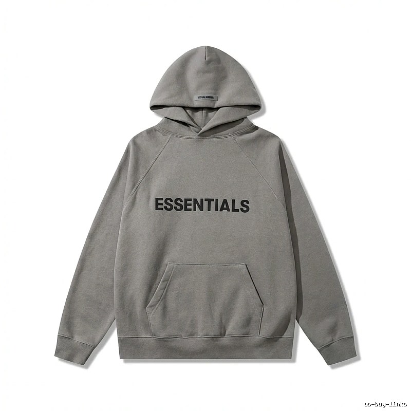 ESSENTIALS minimalist gray hoodie