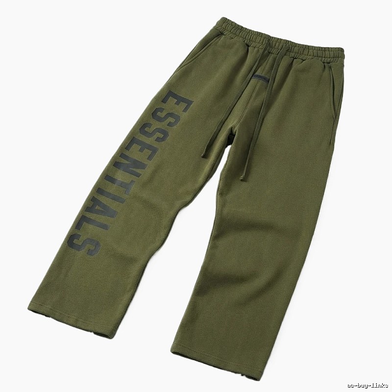 ESSENTIALS Minimalist Style Army Green Pants
