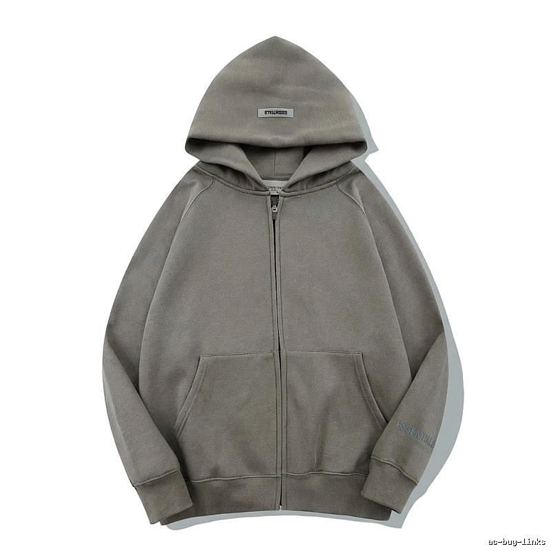 ESSENTIALS minimalist style grey hoodie