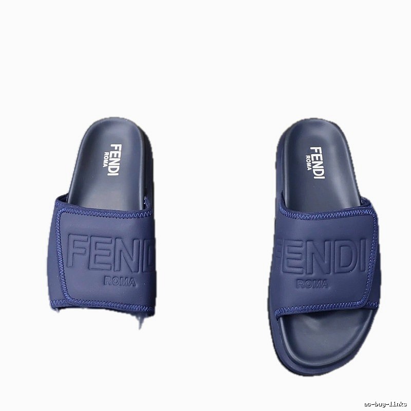Fendi Roma Minimalist Style Navy Blue Slippers