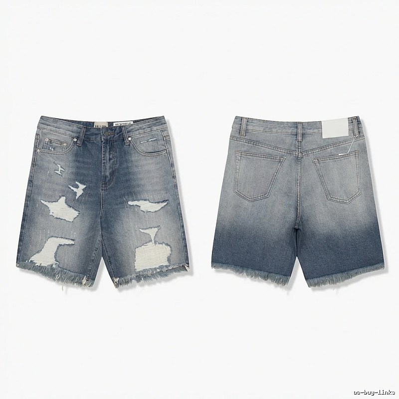 Gallery Dept Gradient Ripped Denim Shorts