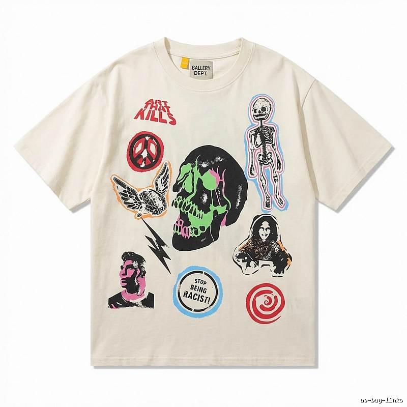Gallery Dept Skeleton Print Trendy and Cool Style T-shirt