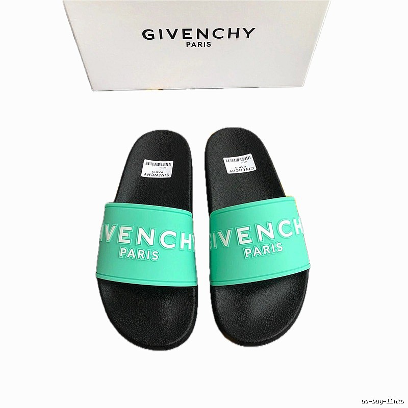 Givenchy Paris Streetwear Brand Mint Green Slides