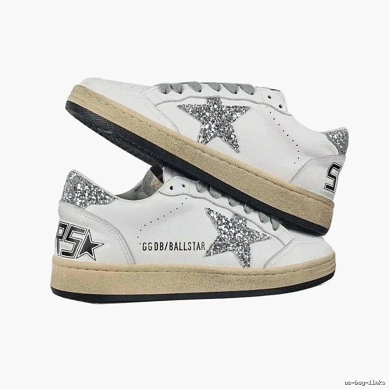Golden Goose Ballstar Sequin White Shoes