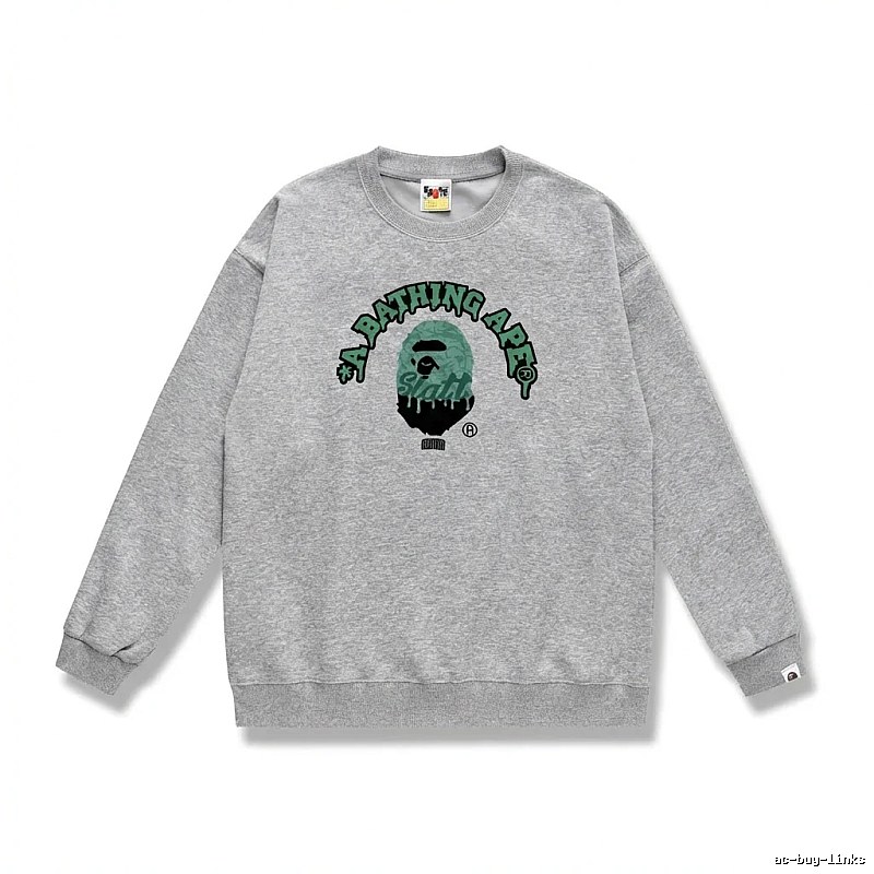 Grey hoodie with Bape Ape Head logo