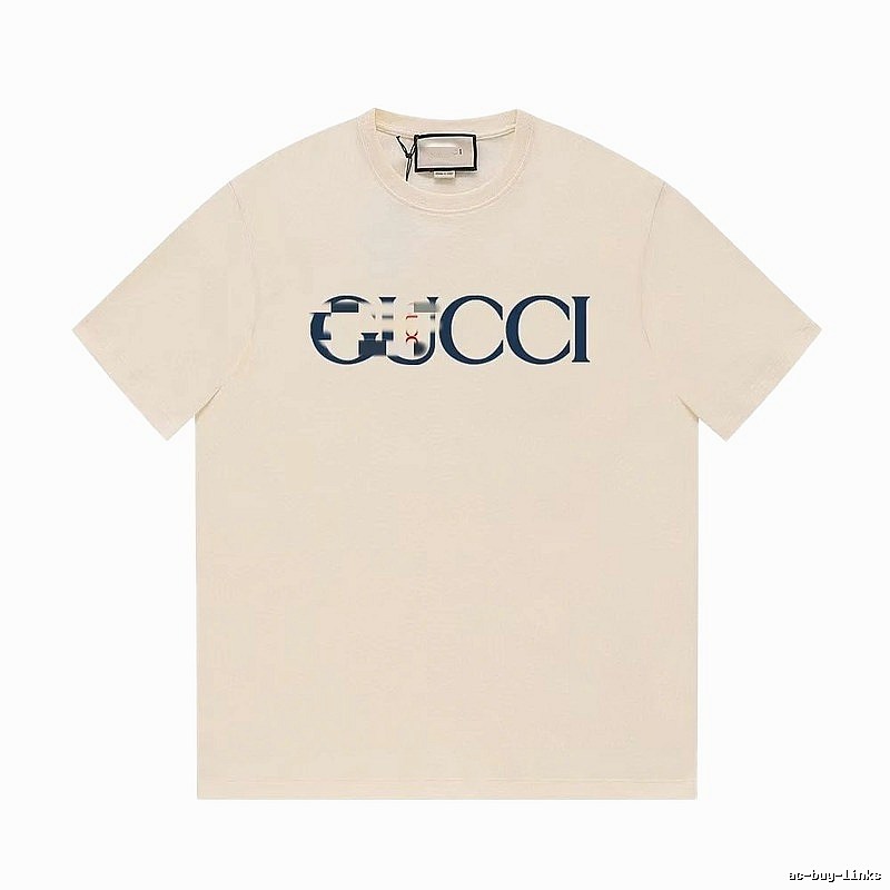 Gucci Classic Printed Casual Style Off-white Short Sleeve T-Shirt