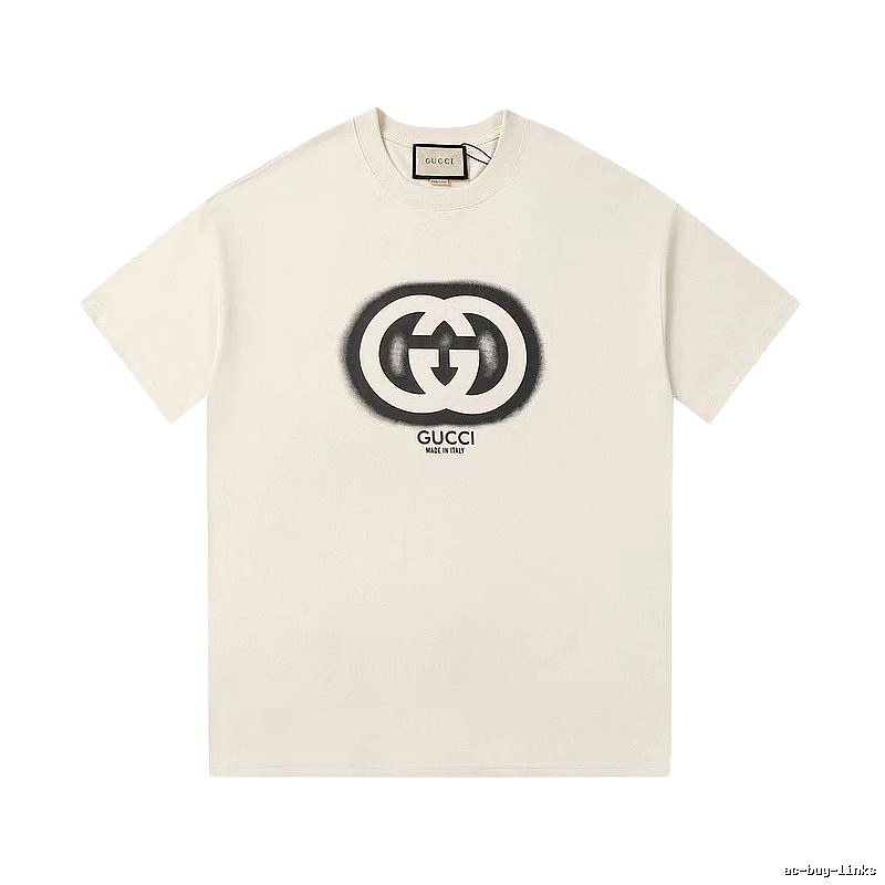 Gucci Double G Print Vintage Style Off-white T-shirt