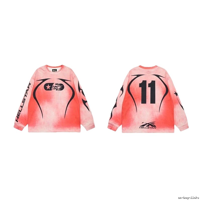 Hellstar 11 Street Style Gradient Pink Long-sleeve T-shirt