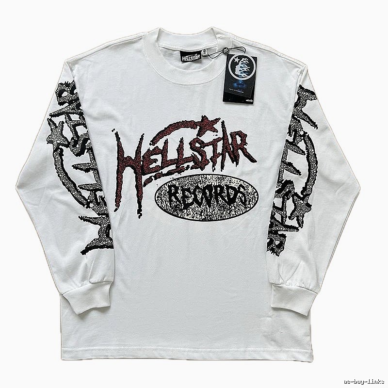 Hellstar dark style white long-sleeved shirt