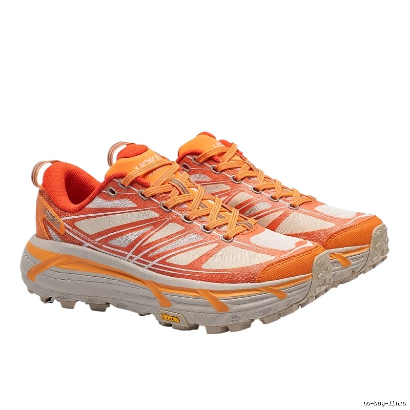 HOKA Cross-country Orange and White Outdoor Shoes