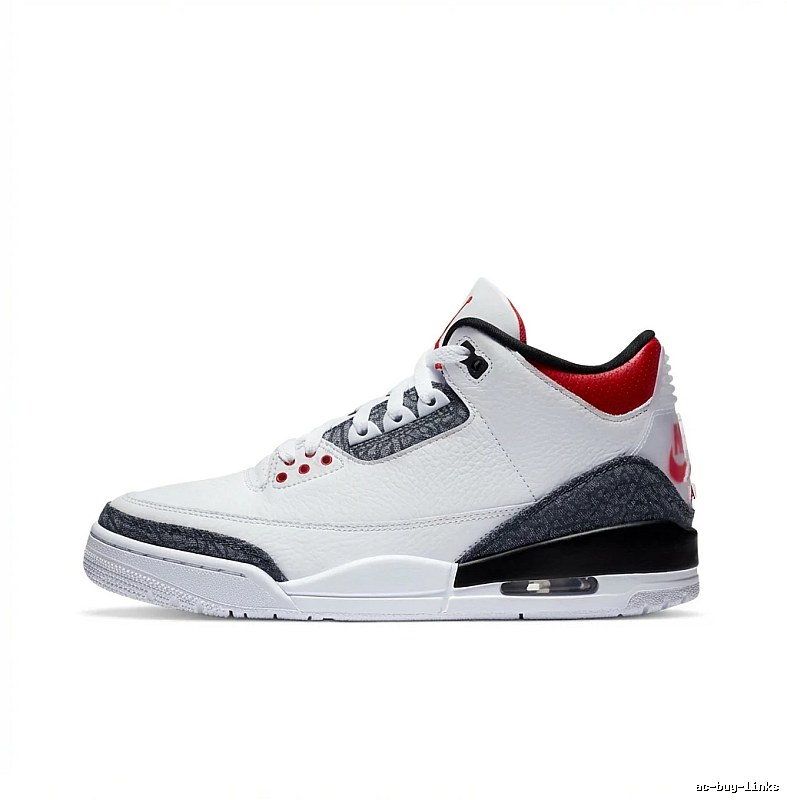 Jordan AJ3 Retro Style White and Red Shoes