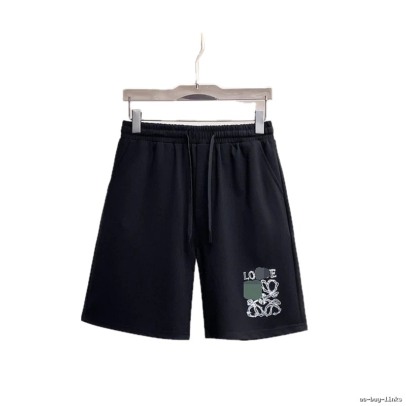 LOEWE Printed Casual Style Black Shorts