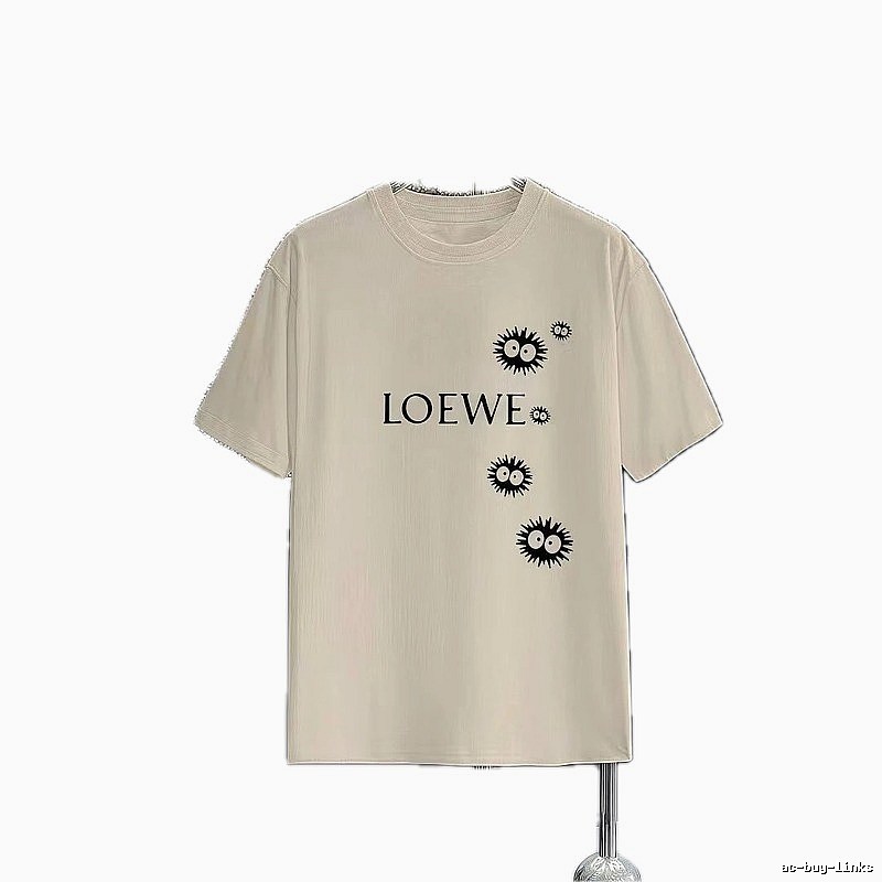 LOEWE x My Neighbor Totoro Collaboration Casual-style Beige Short-sleeve T-shirt