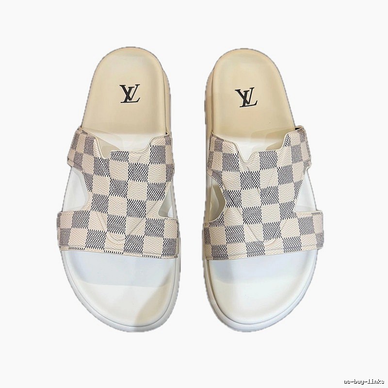 Louis Vuitton Casual Style Checkerboard Off-white Slippers