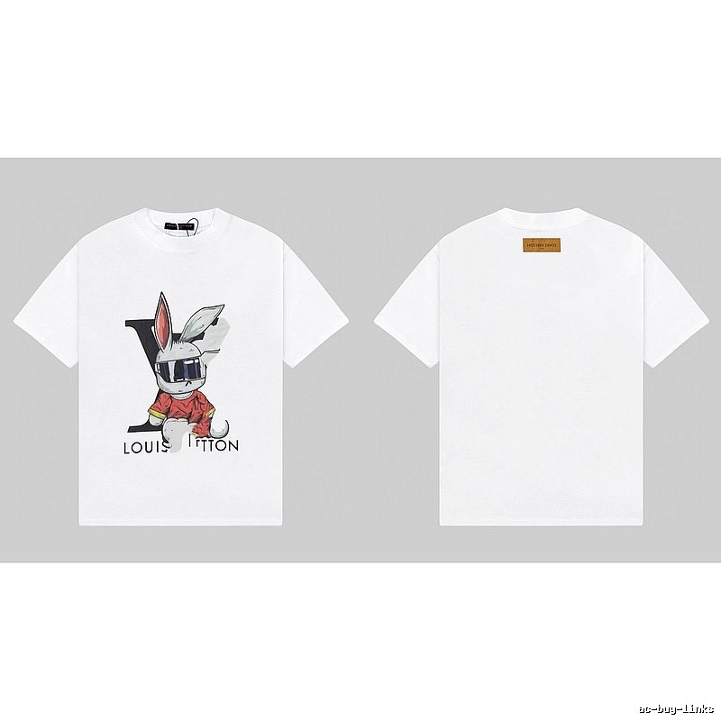 Louis Vuitton Cool Trendy Rabbit Print White T-Shirt