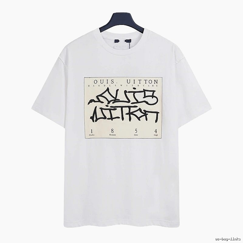 Louis Vuitton Graffiti Street Style White Short-sleeve T-shirt