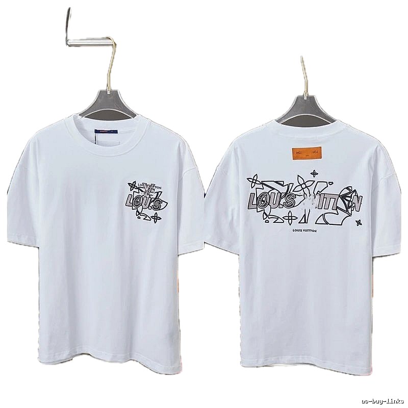 Louis Vuitton Graffiti Trend Style White Short-sleeve T-shirt