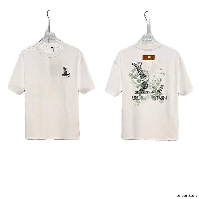 Louis Vuitton Large Print Trendy Style White T-Shirt