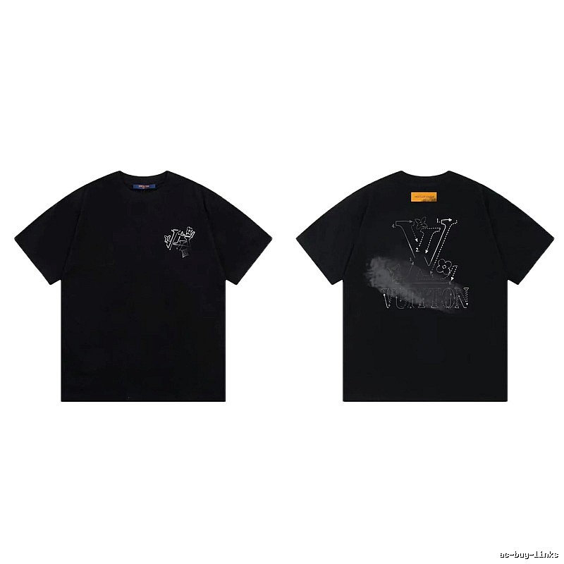Louis Vuitton LV Printed Street Style Black T-Shirt