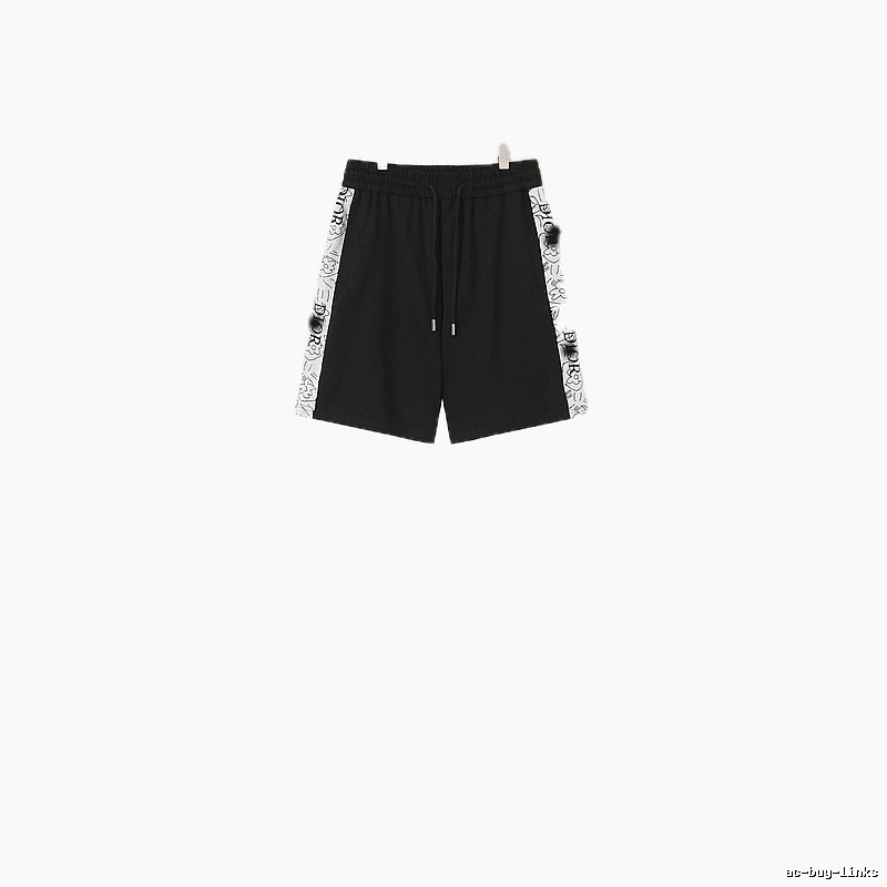Louis Vuitton Side Print Casual Black Shorts