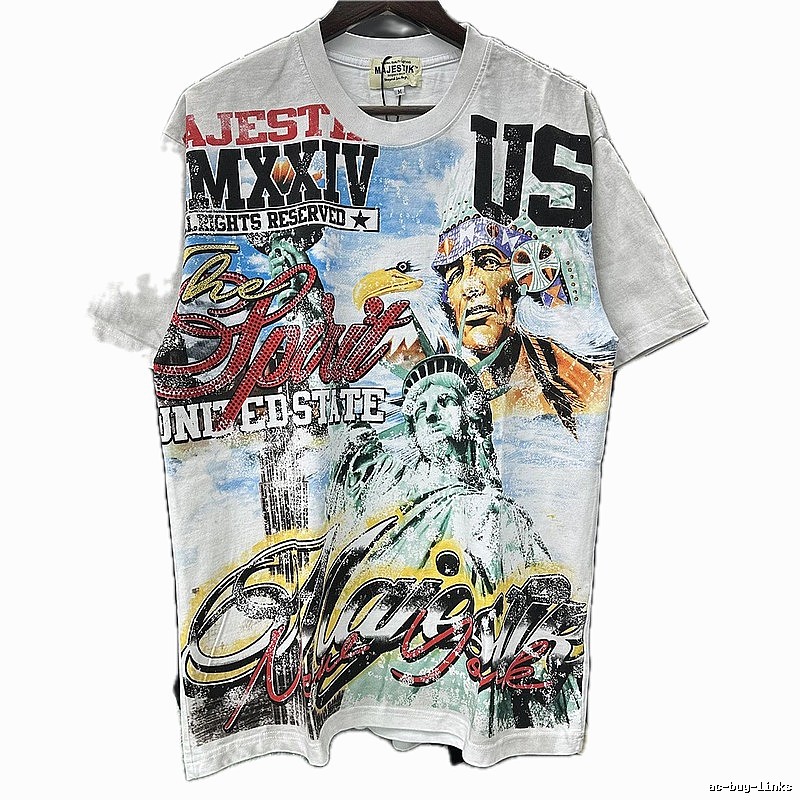 MAJESTIK American Vintage Printed White Short-sleeve T-shirt