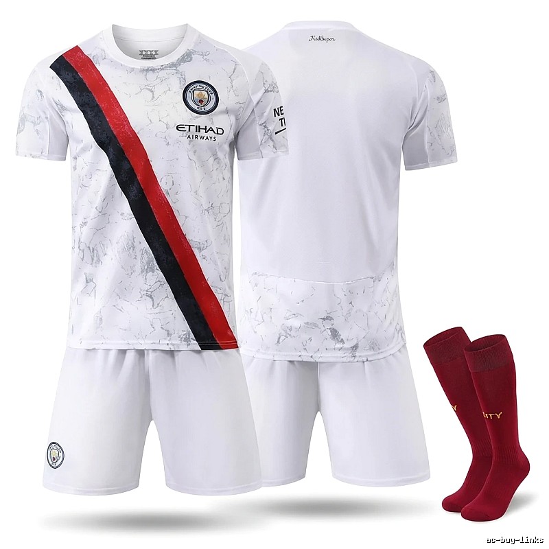 MCFC Sports Style White and Red Set