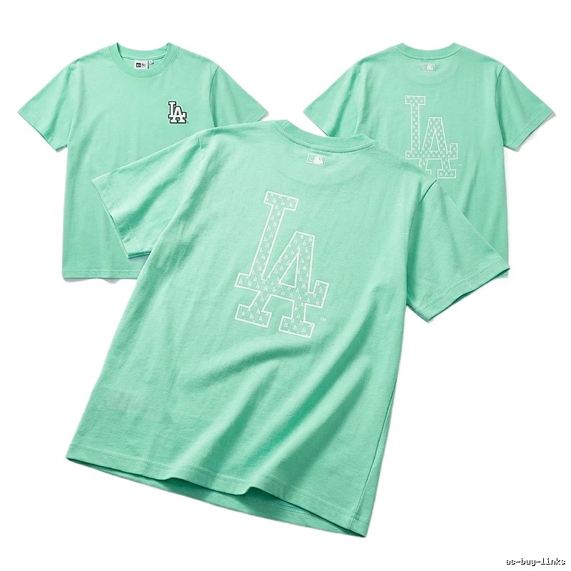 MLB LA series fresh style green T-shirt