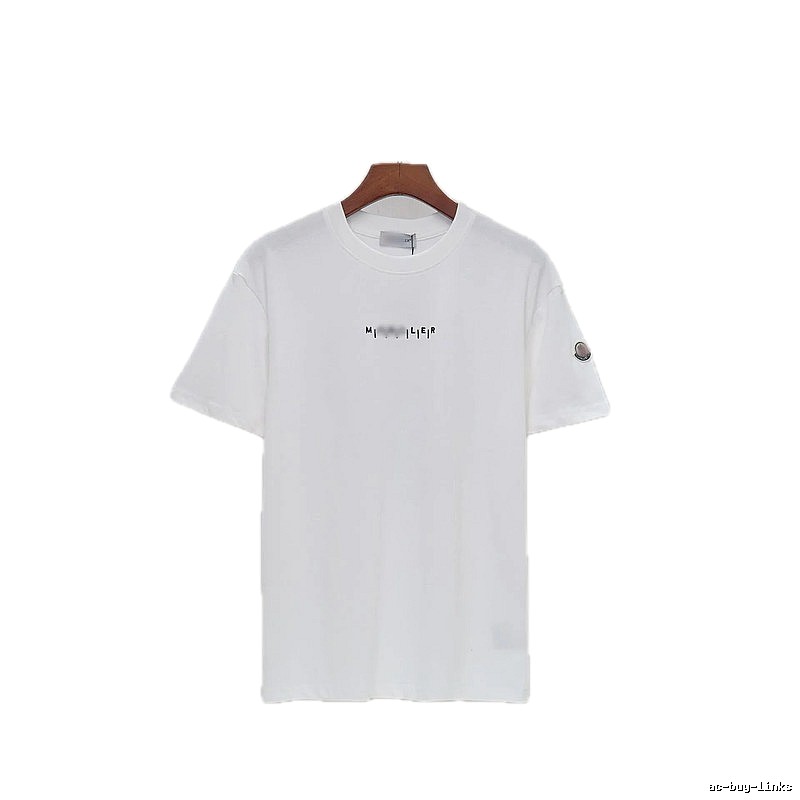 Moncler Letter Print Minimalist Style White T-Shirt