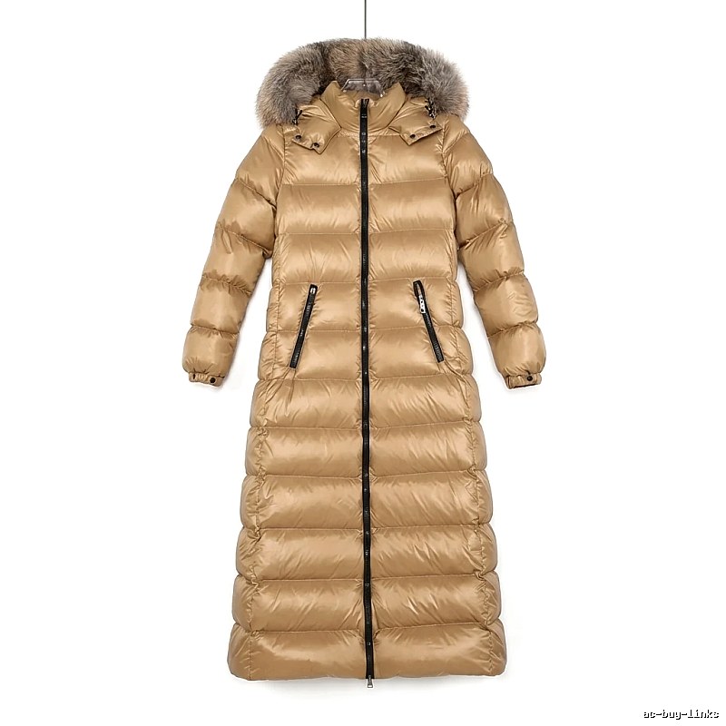Moncler long stylish camel down jacket