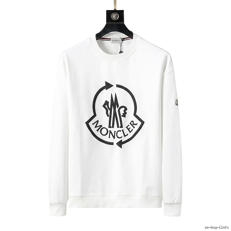 Moncler Round - neck Trendy and Cool White Sweatshirt