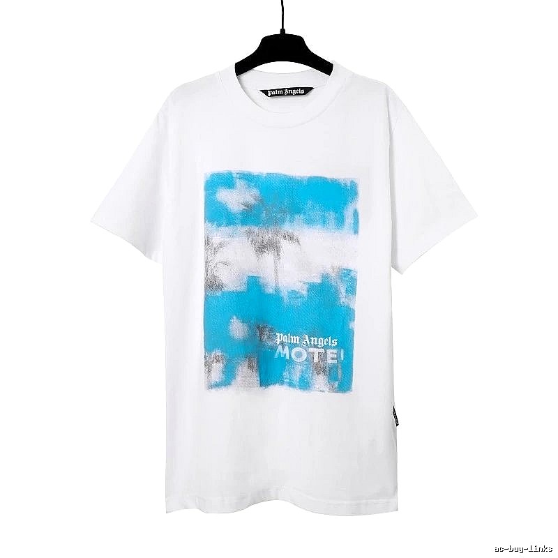 Palm Angels Gift Ready Logo T-shirt White Palm Tree with Fresh Pattern