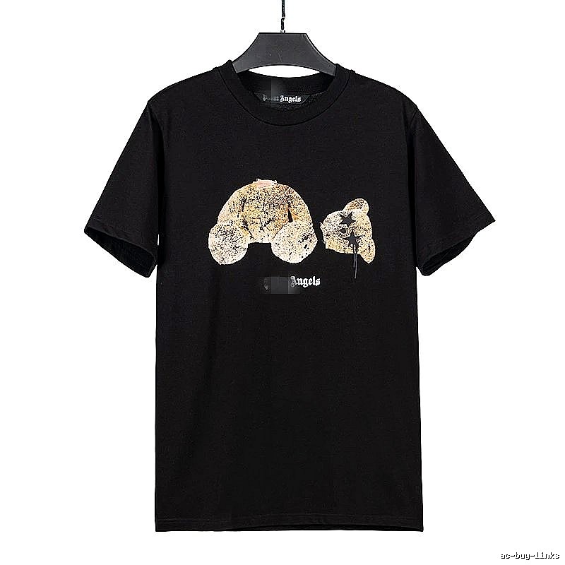 Palm Angels Weekend Bear graphic T-shirt White Colorful Bear for Seasonal Looks