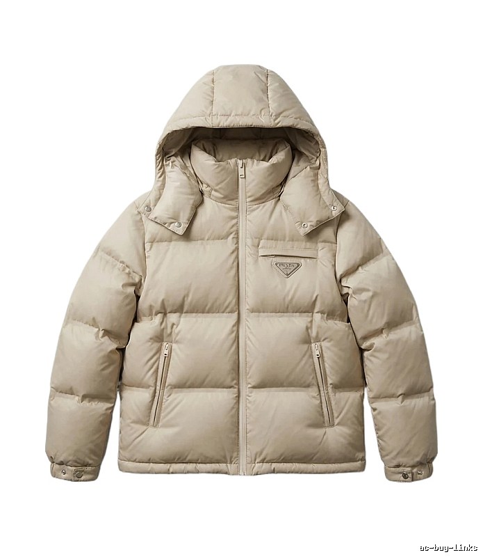Prada classic style fashionable beige down jacket