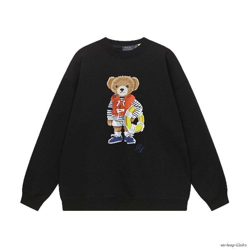 Ralph Lauren Bear Trendy Brand Black Sweatshirt