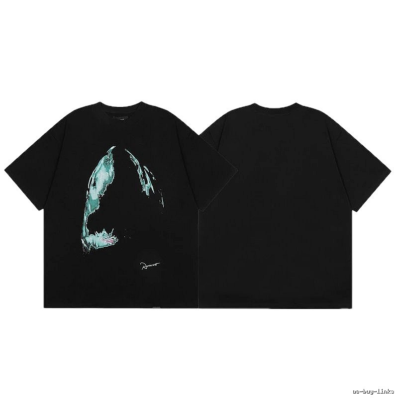 Represent Shark Print High Street Style Black T-Shirt