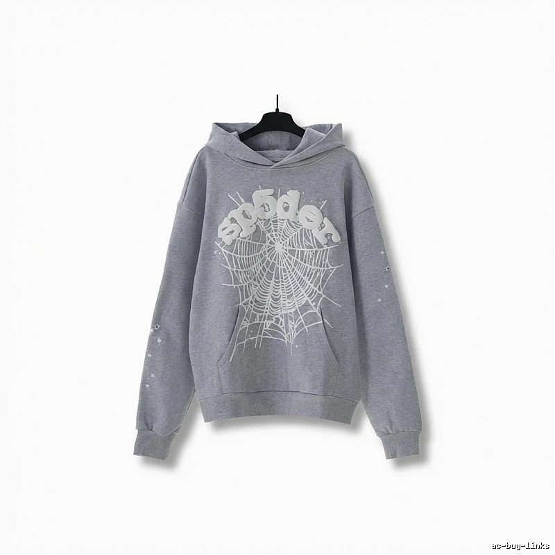 Sp5der Spider Web Print Grey Sweatshirt