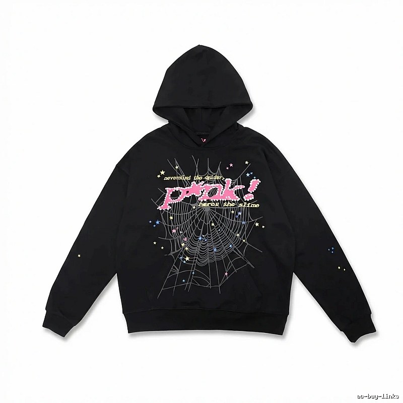 Sp5der Starry Web Style Black Hoodie