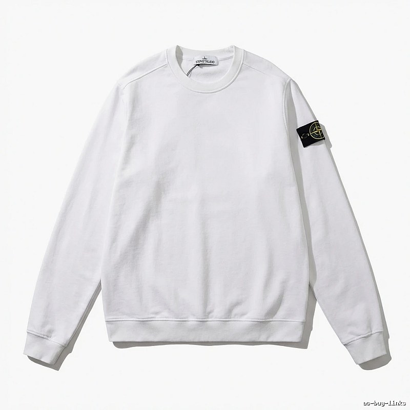 Stone Island basic simple white sweatshirt