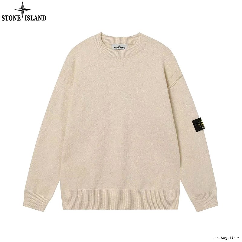 Stone Island Beige Crewneck SweatShirt Streetwear Look