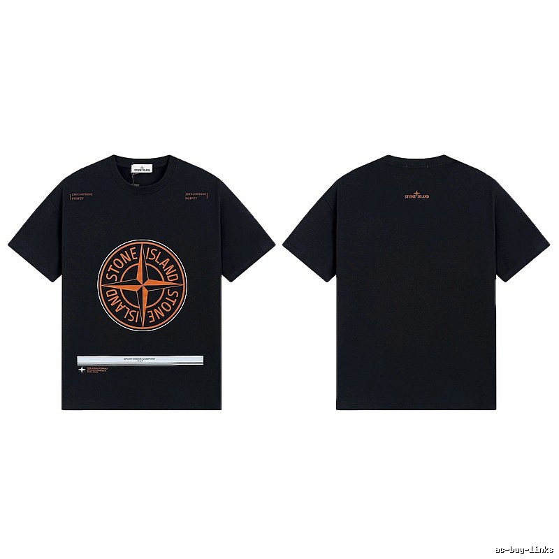 Stone Island Compass Techwear Style Black Short Sleeve T-Shirt