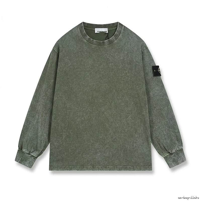 Stone Island retro-style army green sweatshirt