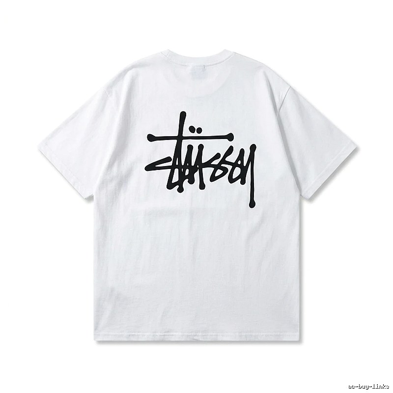 Stussy basic graffiti-style white T-shirt