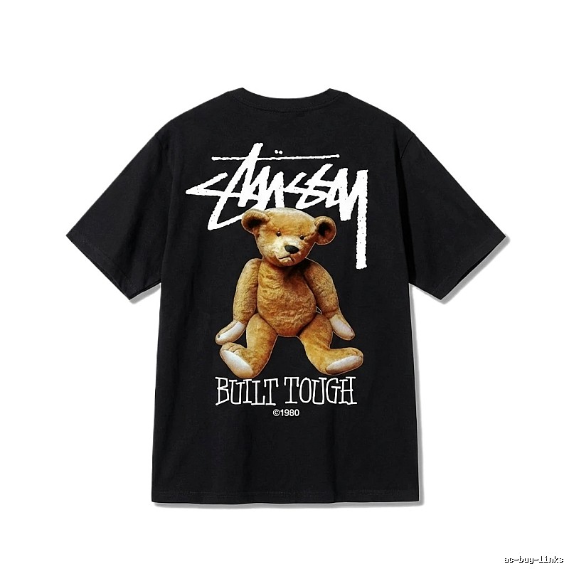 Stussy Bear Street Cool Style Black T-shirt