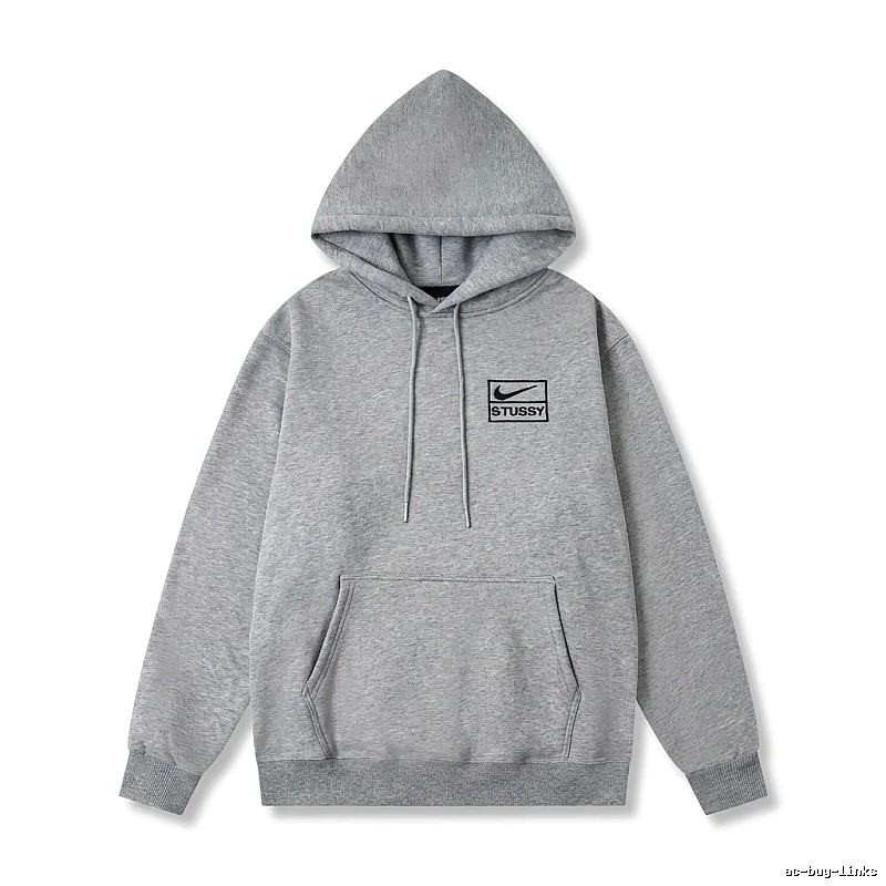 Stussy Co-branded Simple Style Grey Hoodie