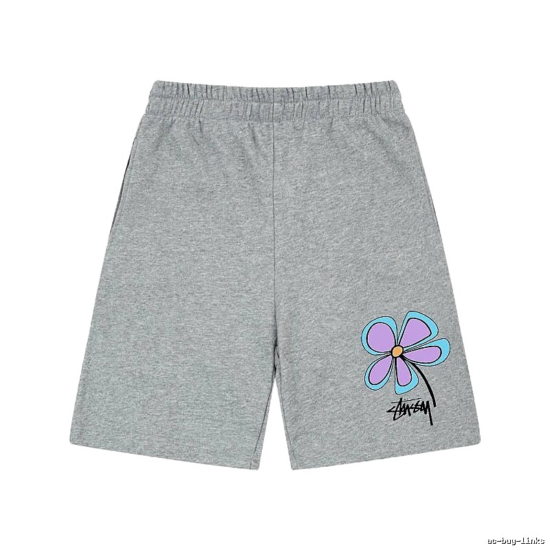 Stussy floral-style gray shorts