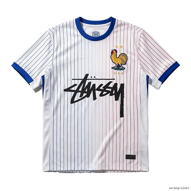 Stussy striped sporty white T-shirt