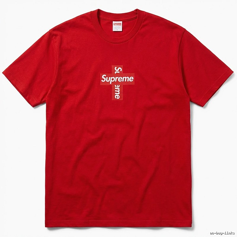 Supreme Cross Simple Style Red Clothes